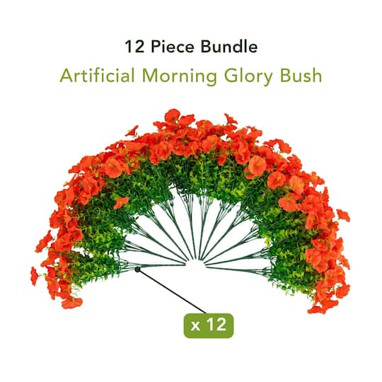 14" UV Resistant Artificial Morning Glory Bushes
